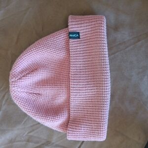 RVCA Pink Waffle Knit Beanie | Slouchy | Skate Surf Brand